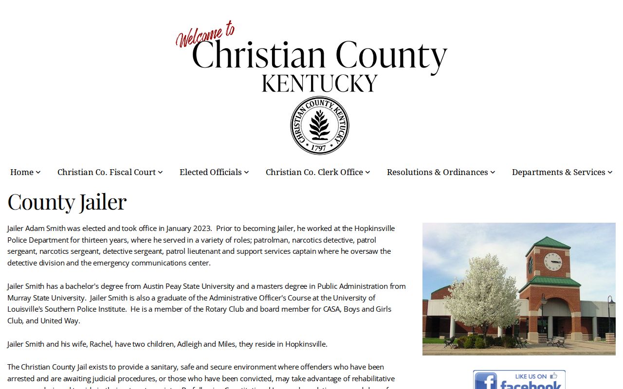 Christian County arrest history jailer and jail address
