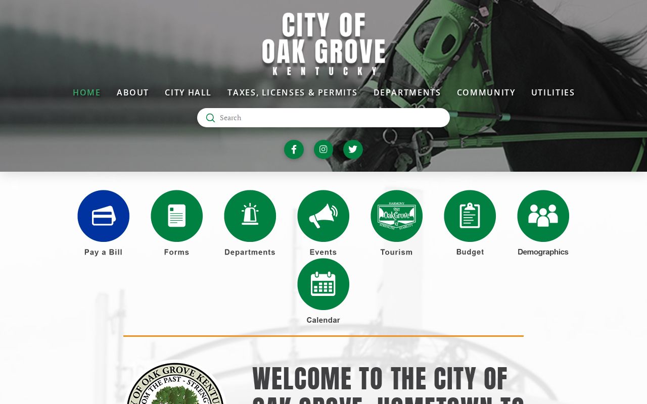 Oak Grove criminal records at the official City Hall gateway
