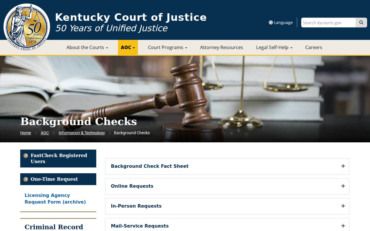 Christian County criminal history Kentucky AOC report information